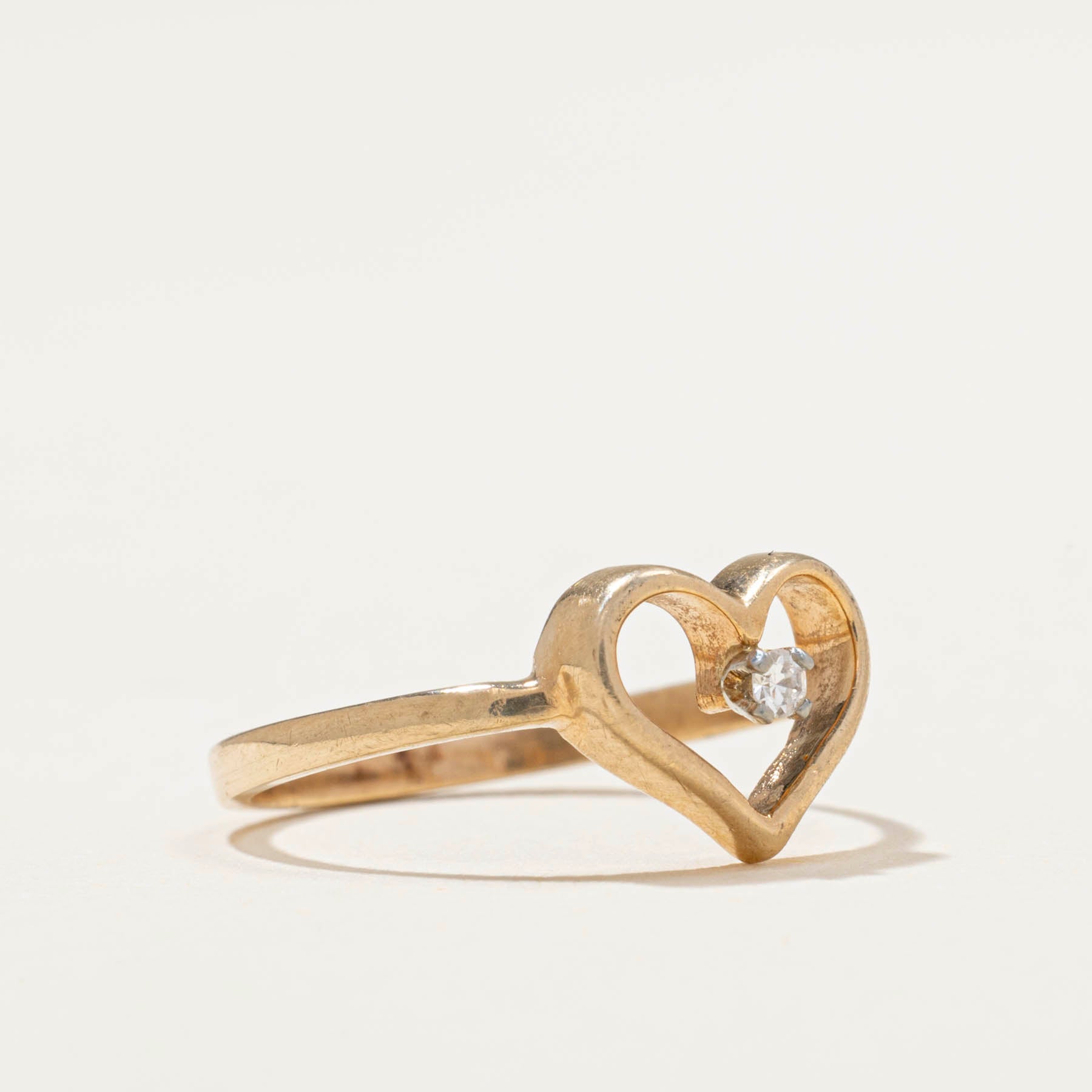 White Sapphire Open Heart Ring | 0.02ct | SZ 5