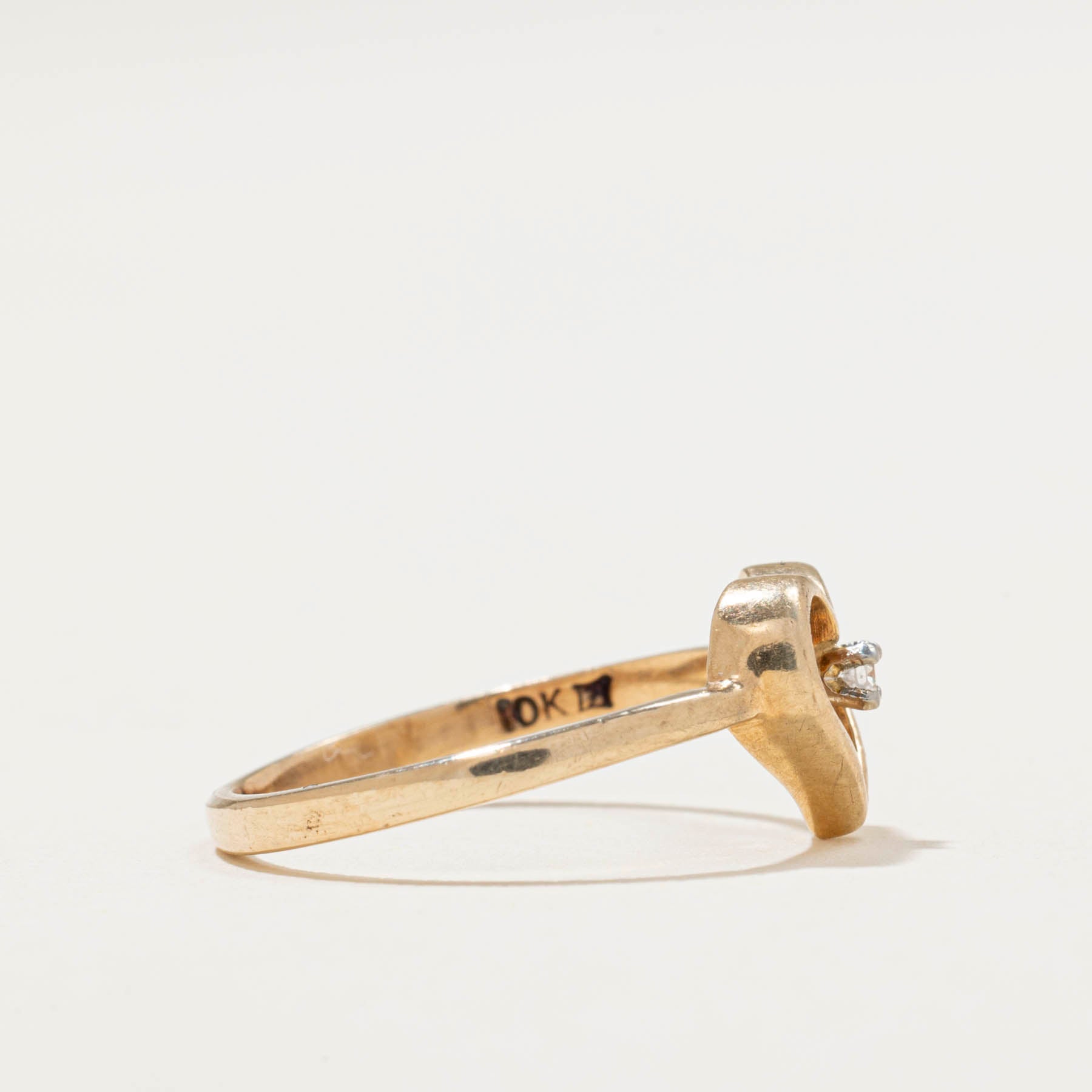 White Sapphire Open Heart Ring | 0.02ct | SZ 5