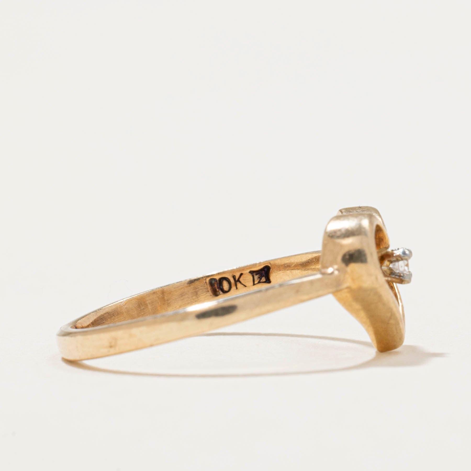 White Sapphire Open Heart Ring | 0.02ct | SZ 5