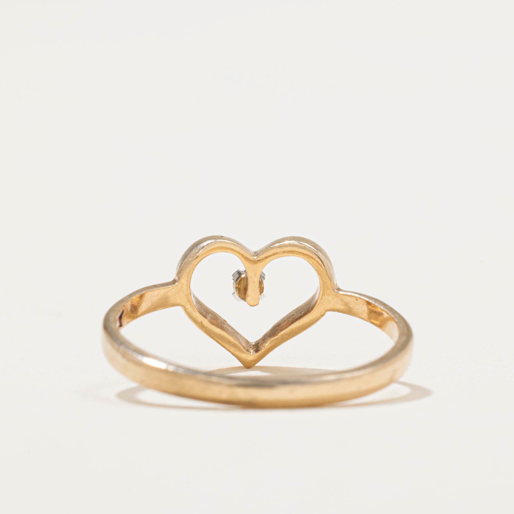 White Sapphire Open Heart Ring | 0.02ct | SZ 5