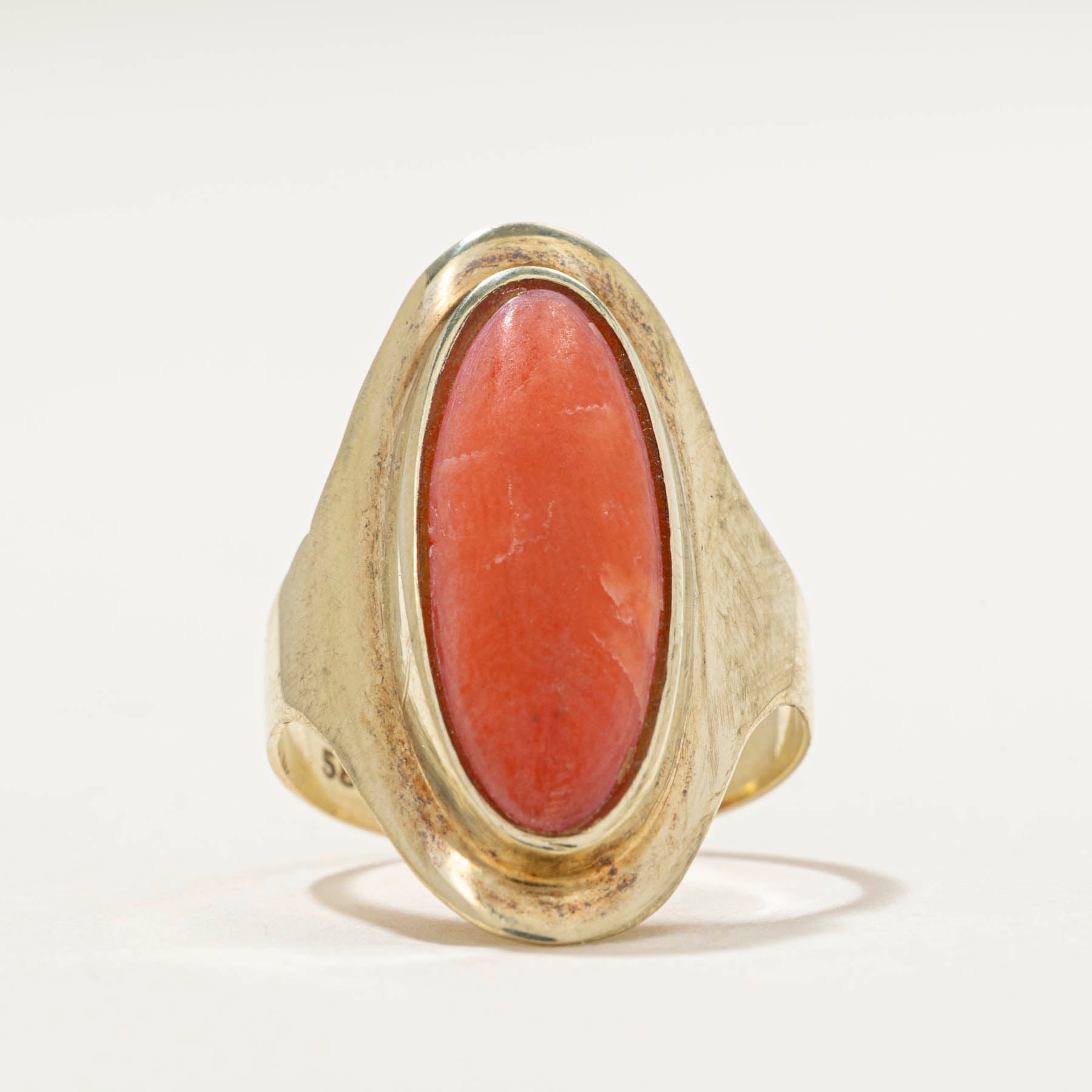 Bezel Set Coral Cocktail Ring | 3.00ct | SZ 5.25