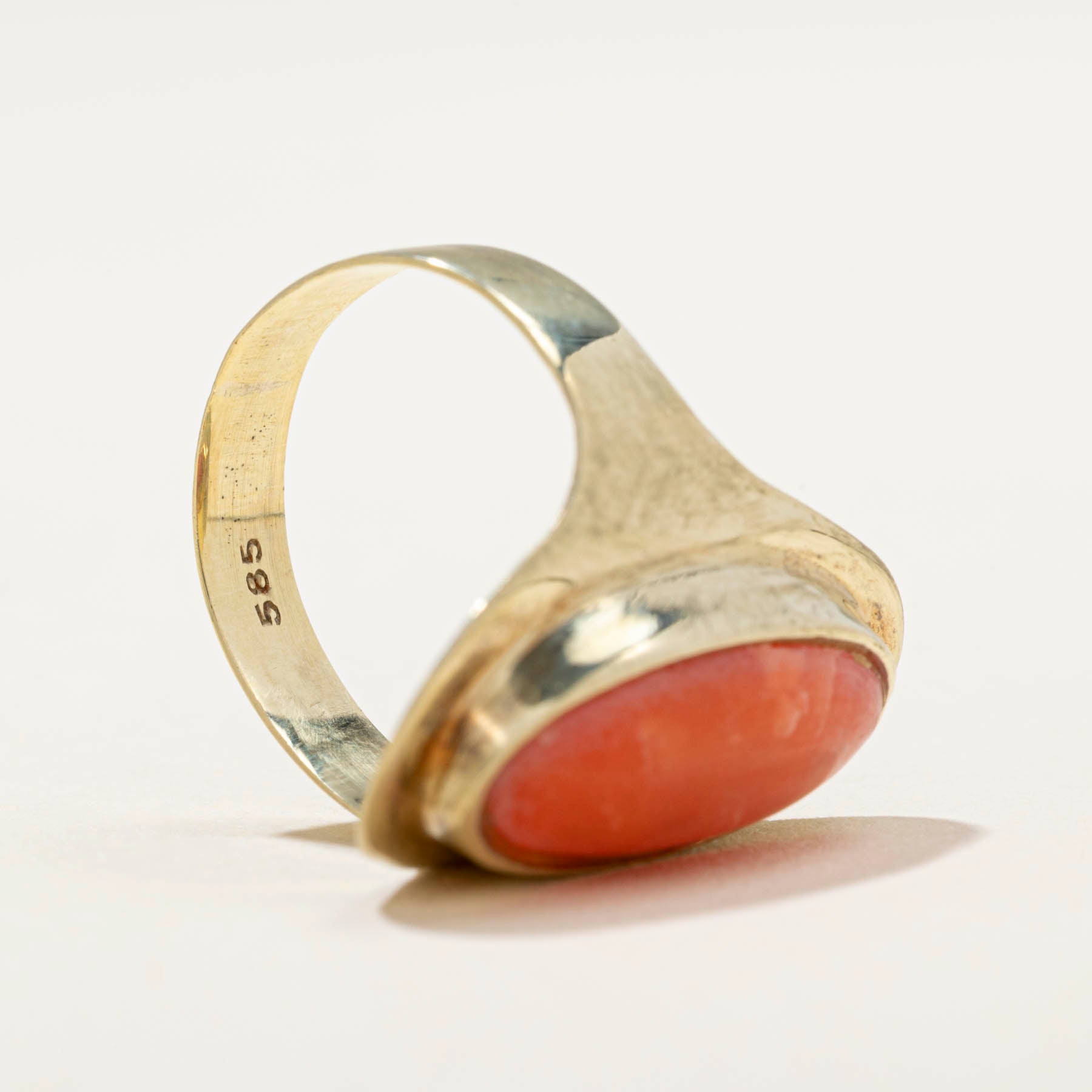 Bezel Set Coral Cocktail Ring | 3.00ct | SZ 5.25