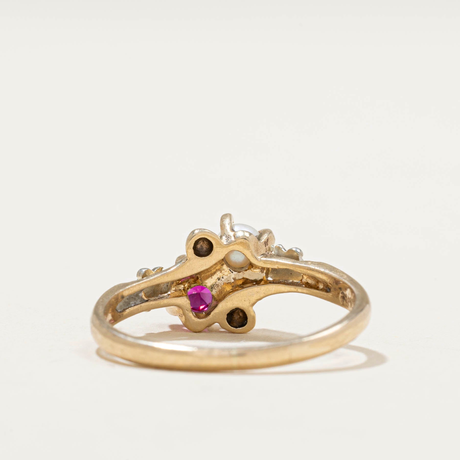 Toi et Moi Ruby & Pearl Ring | 0.50ctw | SZ 7.25