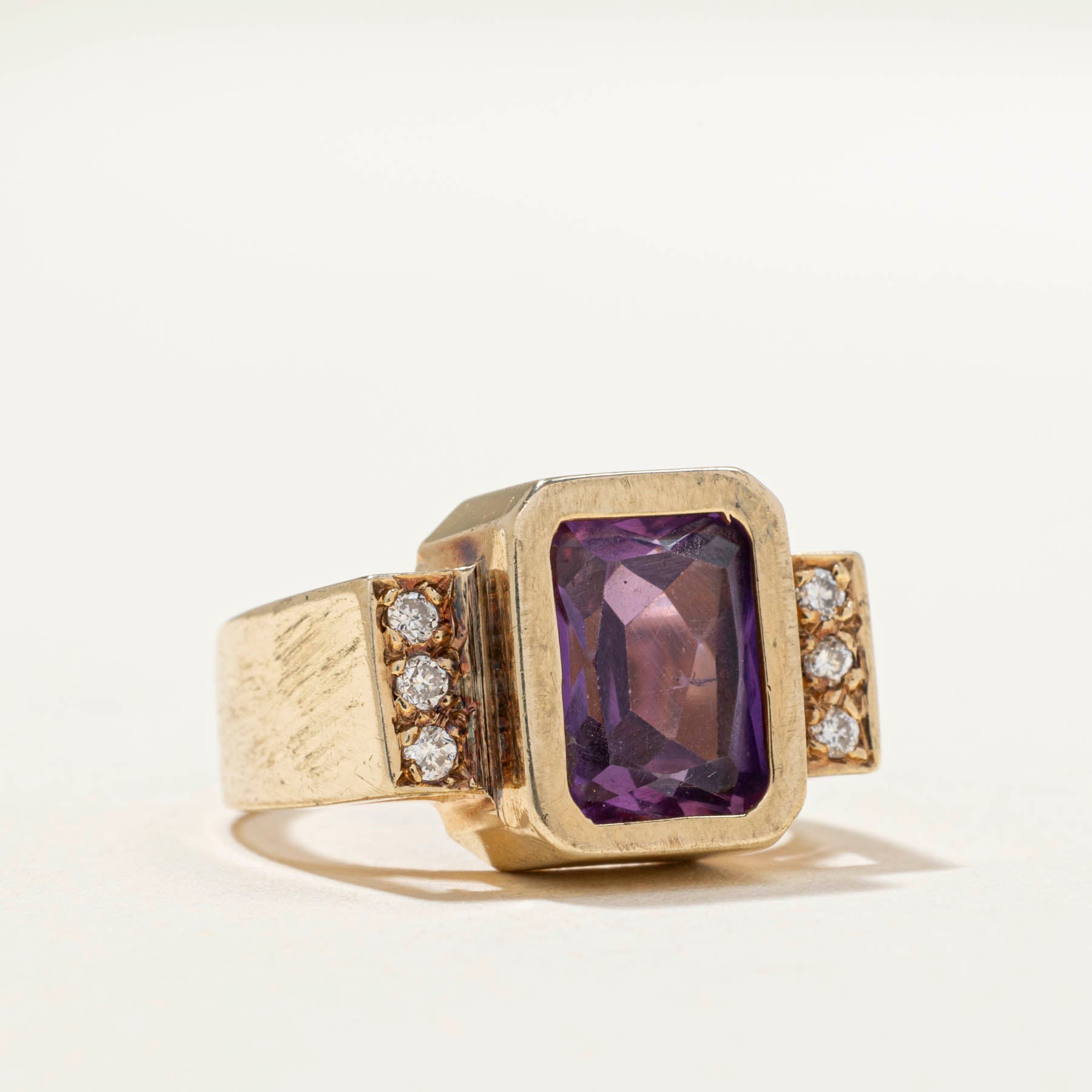 Synthetic Sapphire & Natural Diamond Cocktail Ring | 3.30ct | 0.08ctw | SZ 5.25