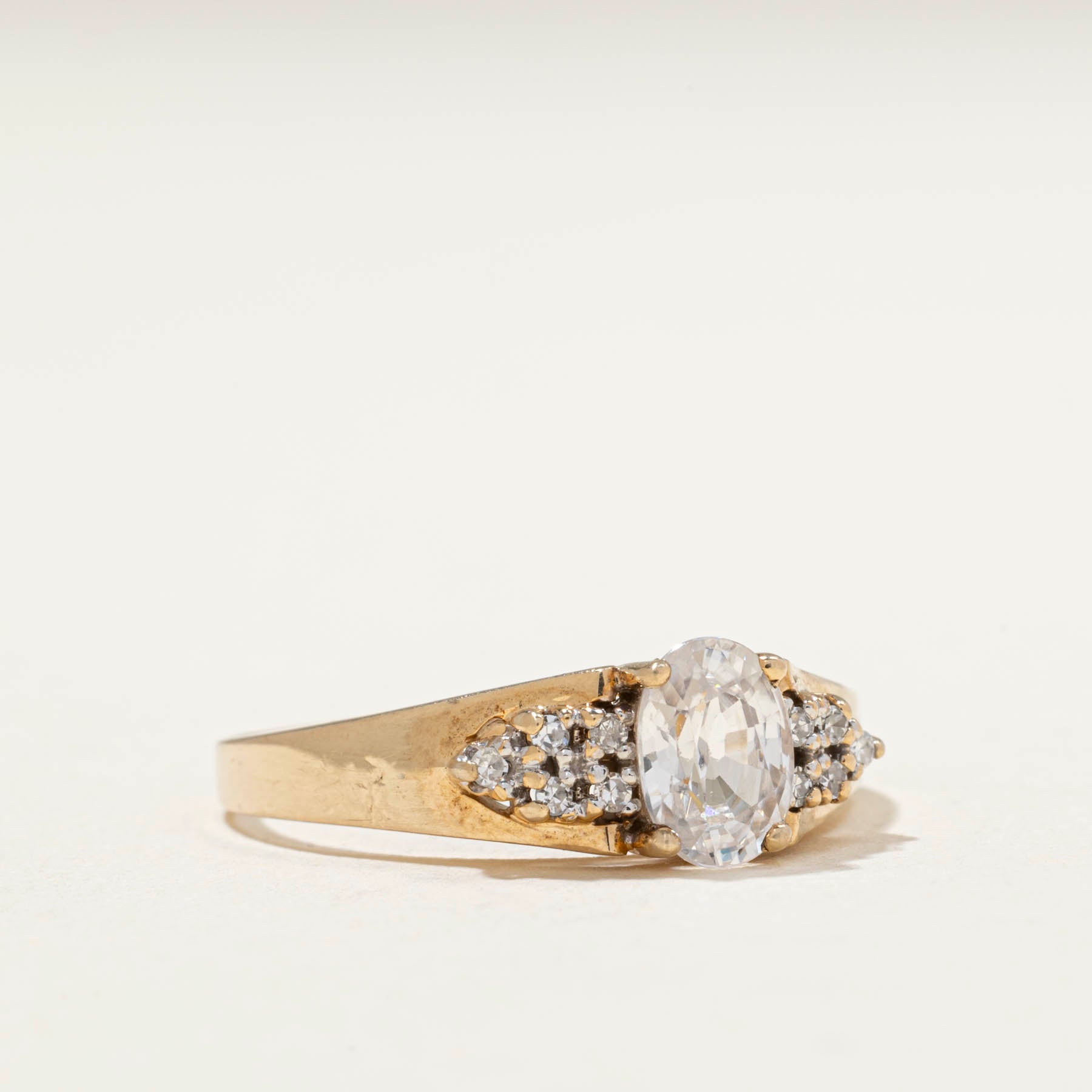 Zircon & Diamond Tapered Ring | 1.30ct | 0.06ctw | SZ 9