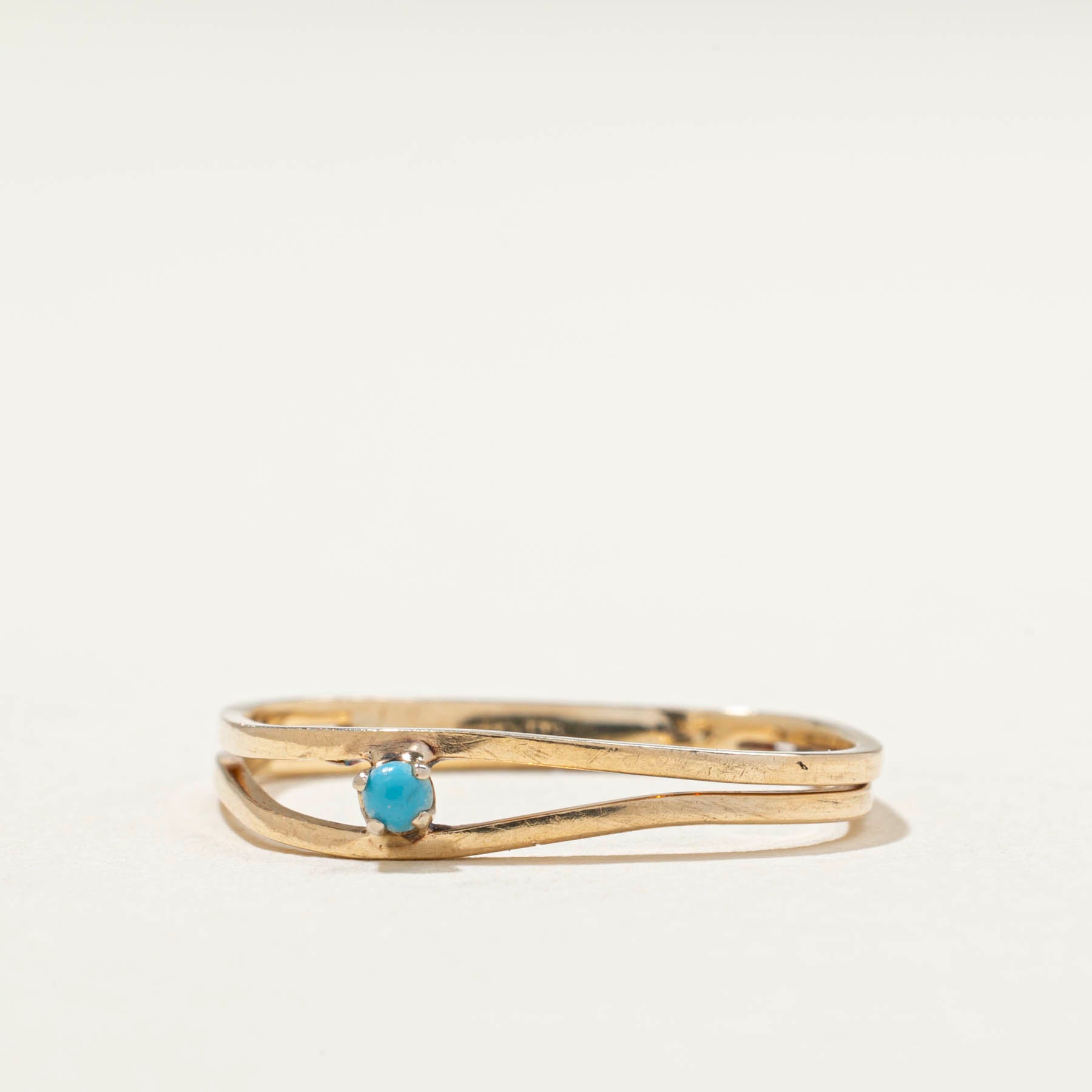Single Stone Turquoise Ring | 0.02ct | SZ 6.75