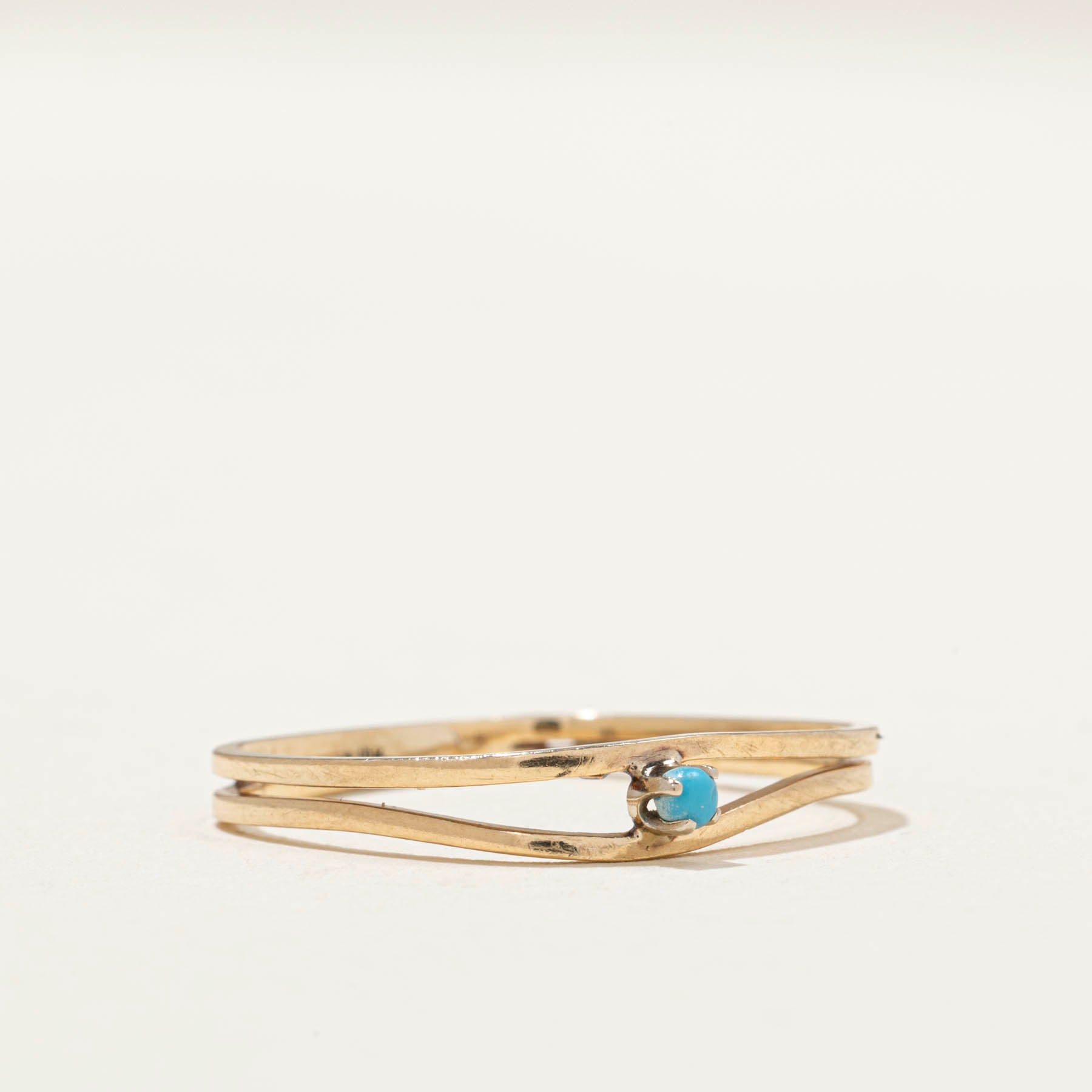 Single Stone Turquoise Ring | 0.02ct | SZ 6.75