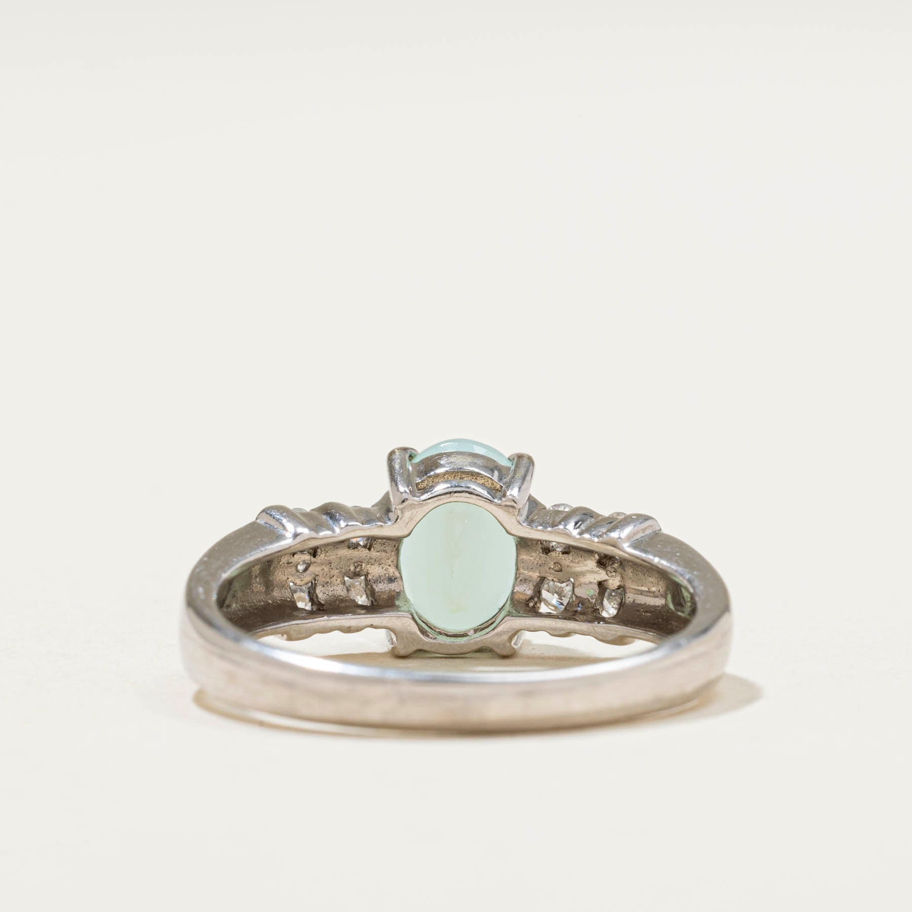 Birmingham Oval Cabochon Opal & Diamond Ring | 1.00ct | 0.16ctw | SZ 7