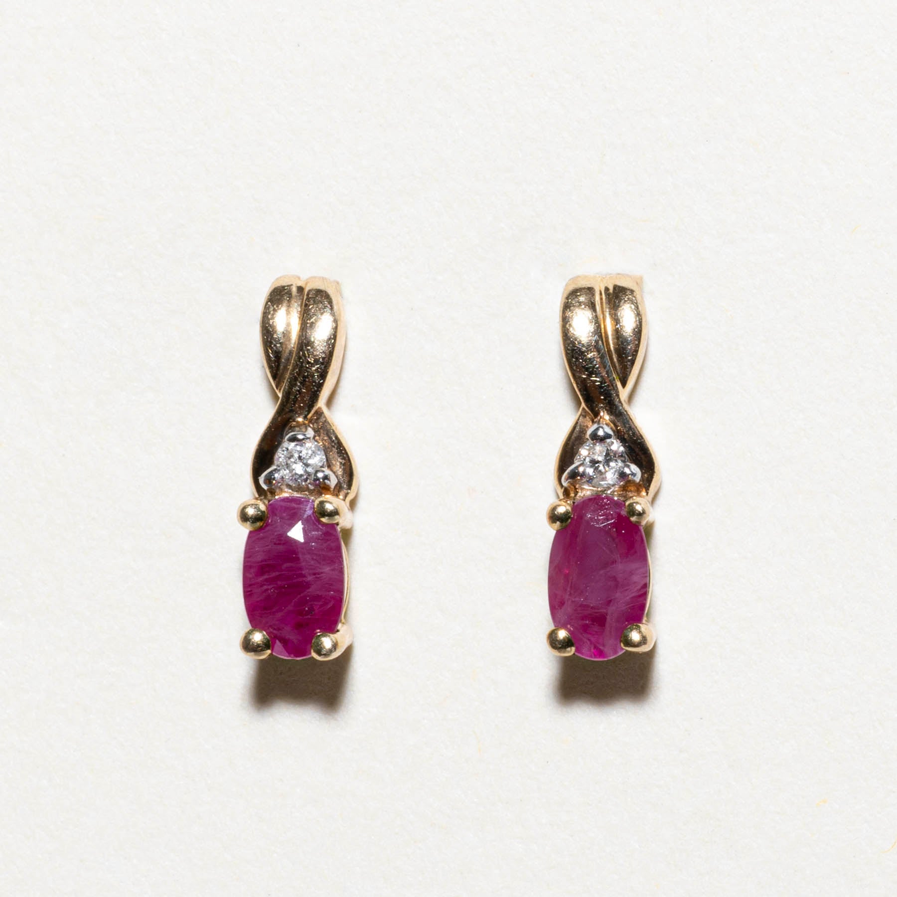 Ruby & Diamond Stud Earrings | 0.36ctw | 0.03ctw |