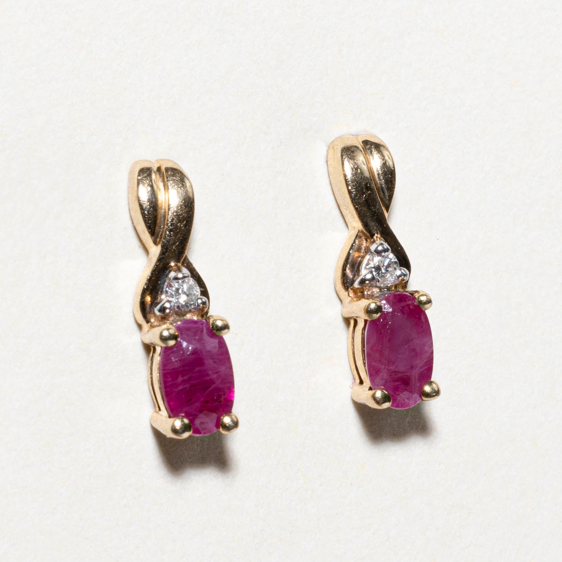 Ruby & Diamond Stud Earrings | 0.36ctw | 0.03ctw |
