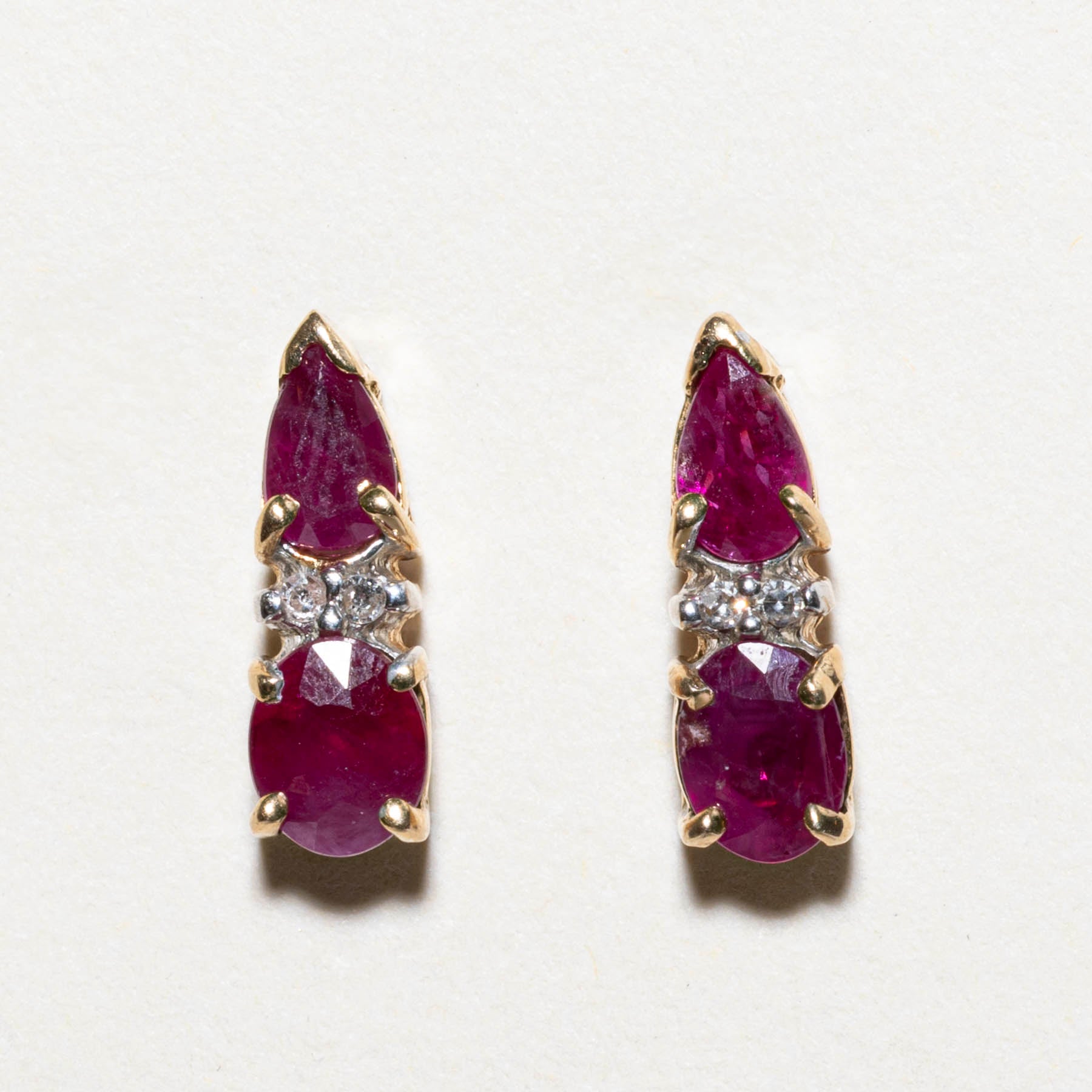 Ruby & Diamond Stud Earrings | 0.96ctw | 0.02ctw |