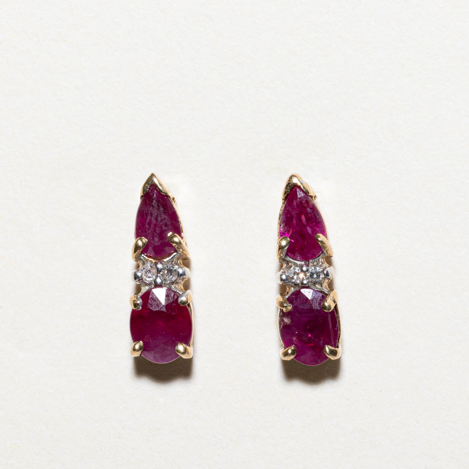 Ruby & Diamond Stud Earrings | 0.96ctw | 0.02ctw |