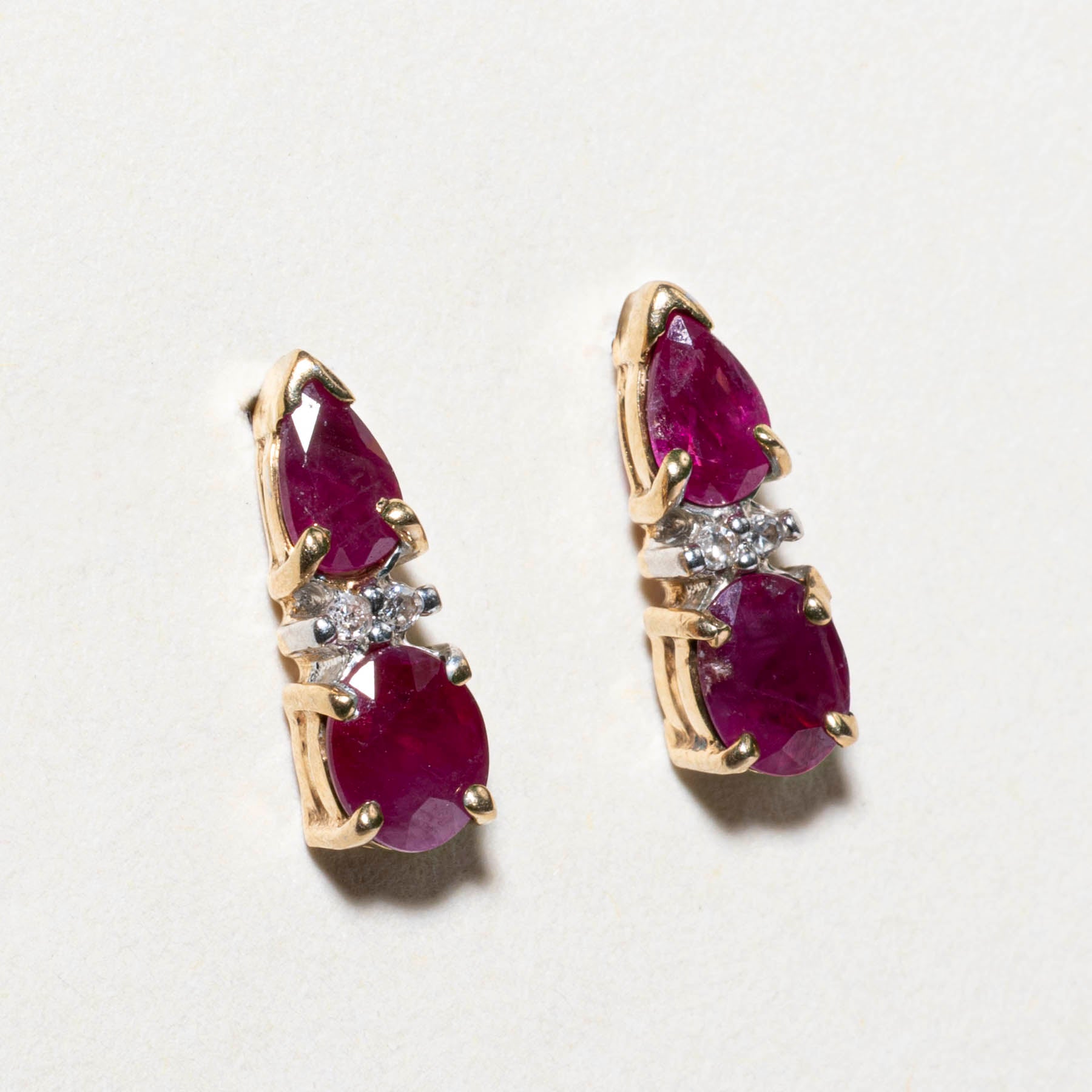 Ruby & Diamond Stud Earrings | 0.96ctw | 0.02ctw |