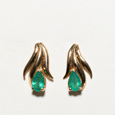 14k Emerald Stud Earrings | 0.36ctw