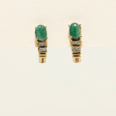 Emerald & Diamond Huggie Earrings | 0.76ctw | 0.06ctw |