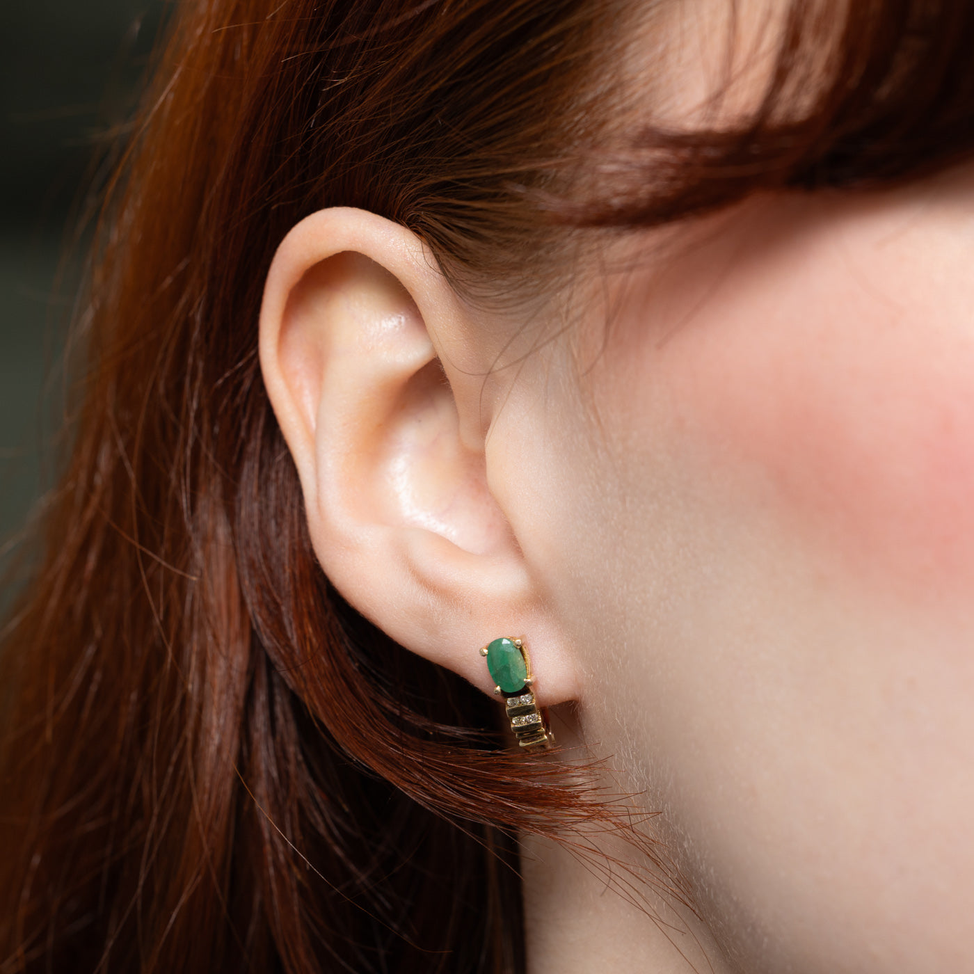 Emerald & Diamond Huggie Earrings | 0.76ctw | 0.06ctw |