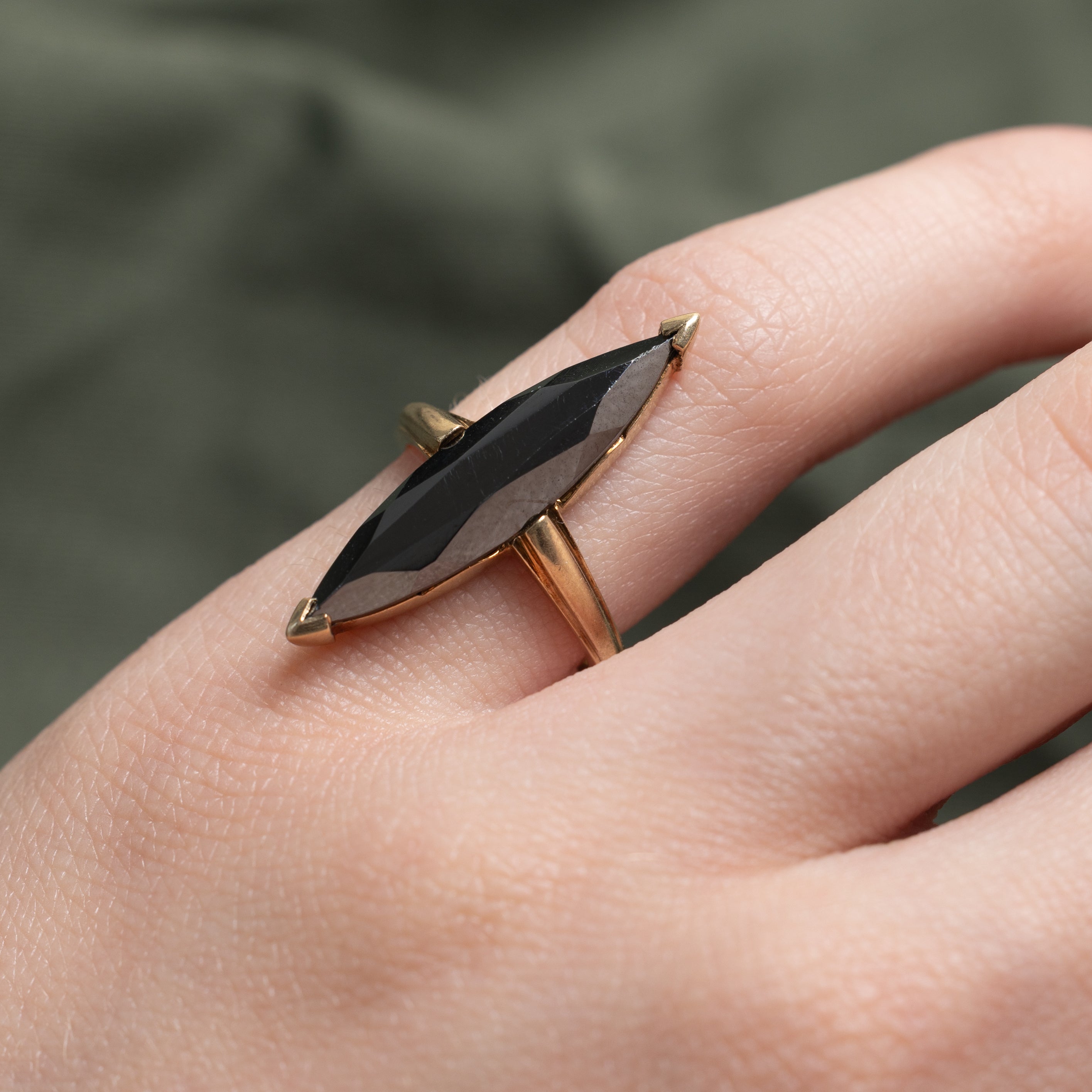 Hematite Navette Ring | 2.90ct | SZ 4