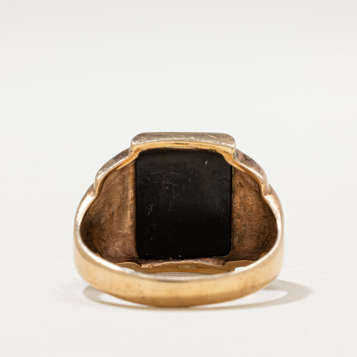 10K Intaglio Onyx Signet Ring | 2.00ct | SZ 9.25