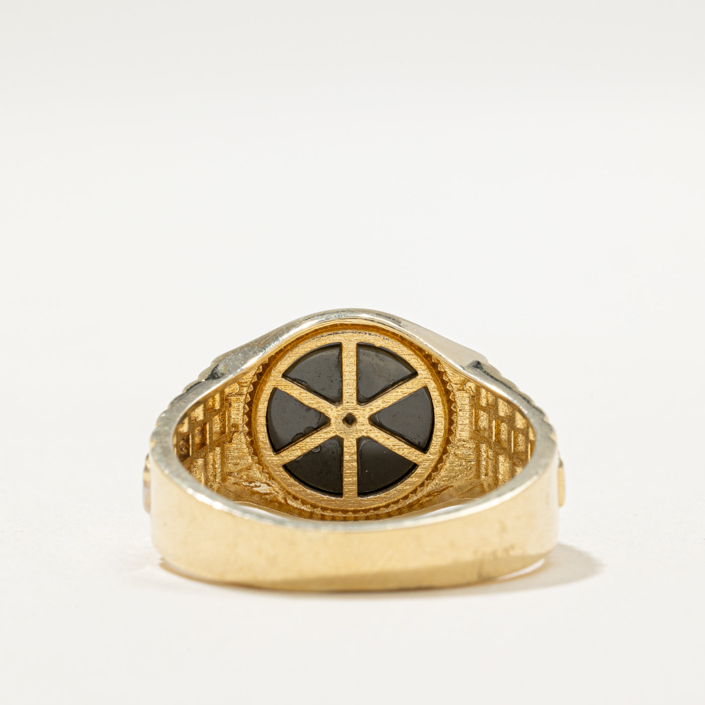 10K Onyx Textured Signet Ring | 1.50ct | SZ 9.5