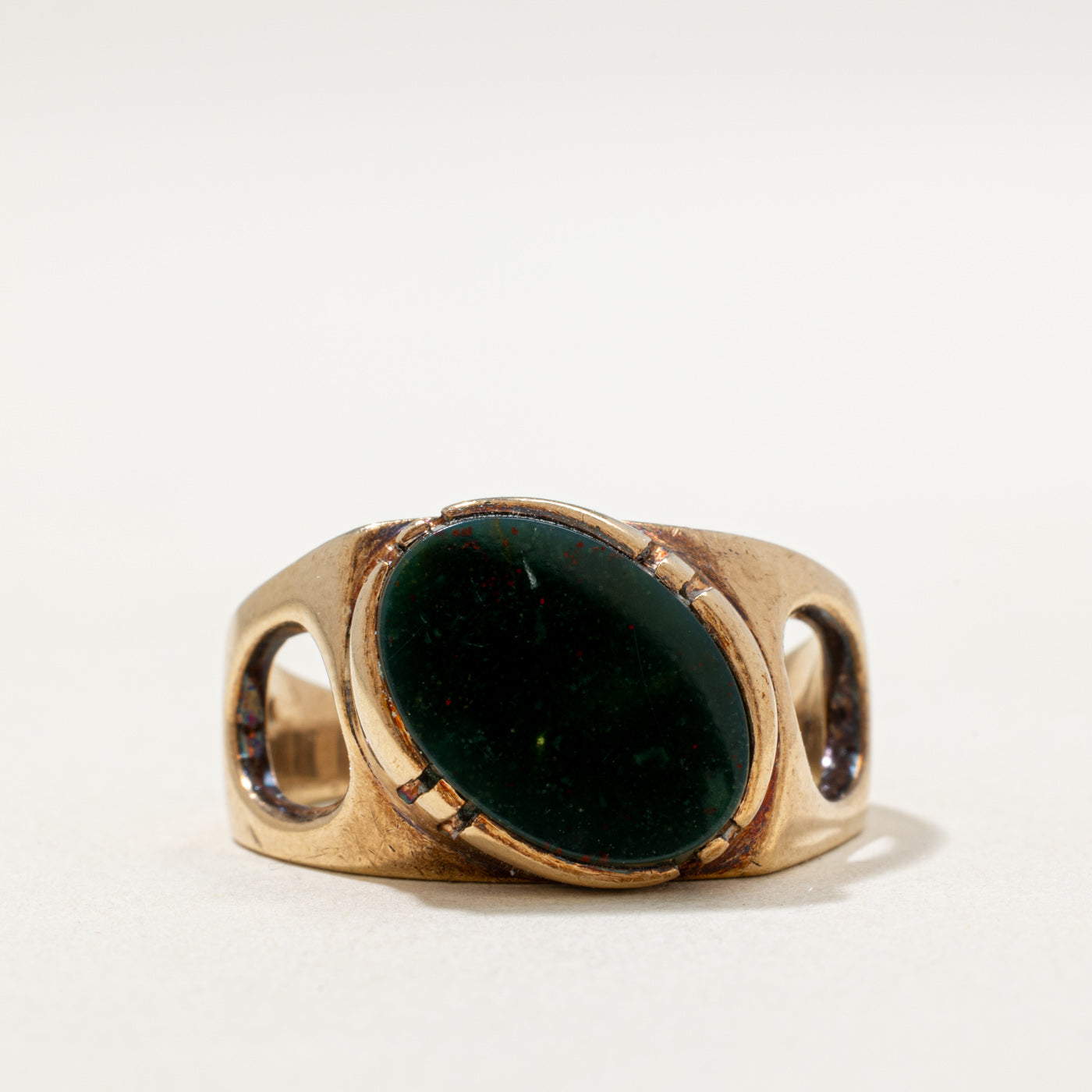 Bague en or 10 carats sertie en diagonale de pierres de sang | 2,00 ct | Taille 9,25