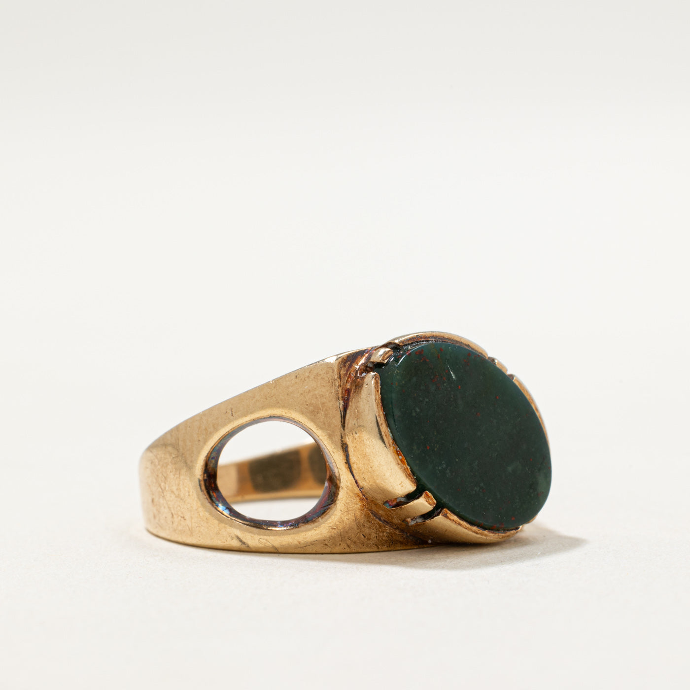 Bague en or 10 carats sertie en diagonale de pierres de sang | 2,00 ct | Taille 9,25