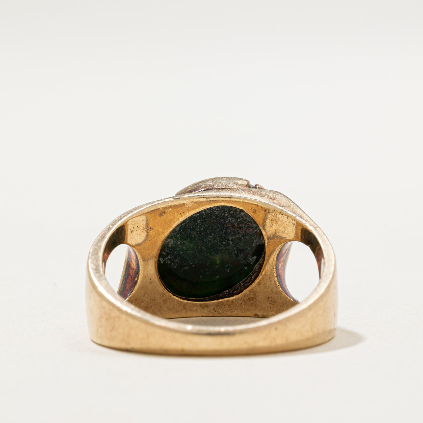 Bague en or 10 carats sertie en diagonale de pierres de sang | 2,00 ct | Taille 9,25