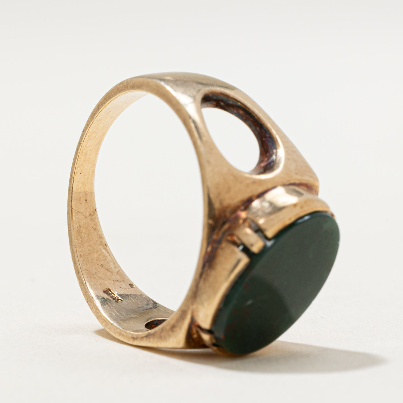 Bague en or 10 carats sertie en diagonale de pierres de sang | 2,00 ct | Taille 9,25