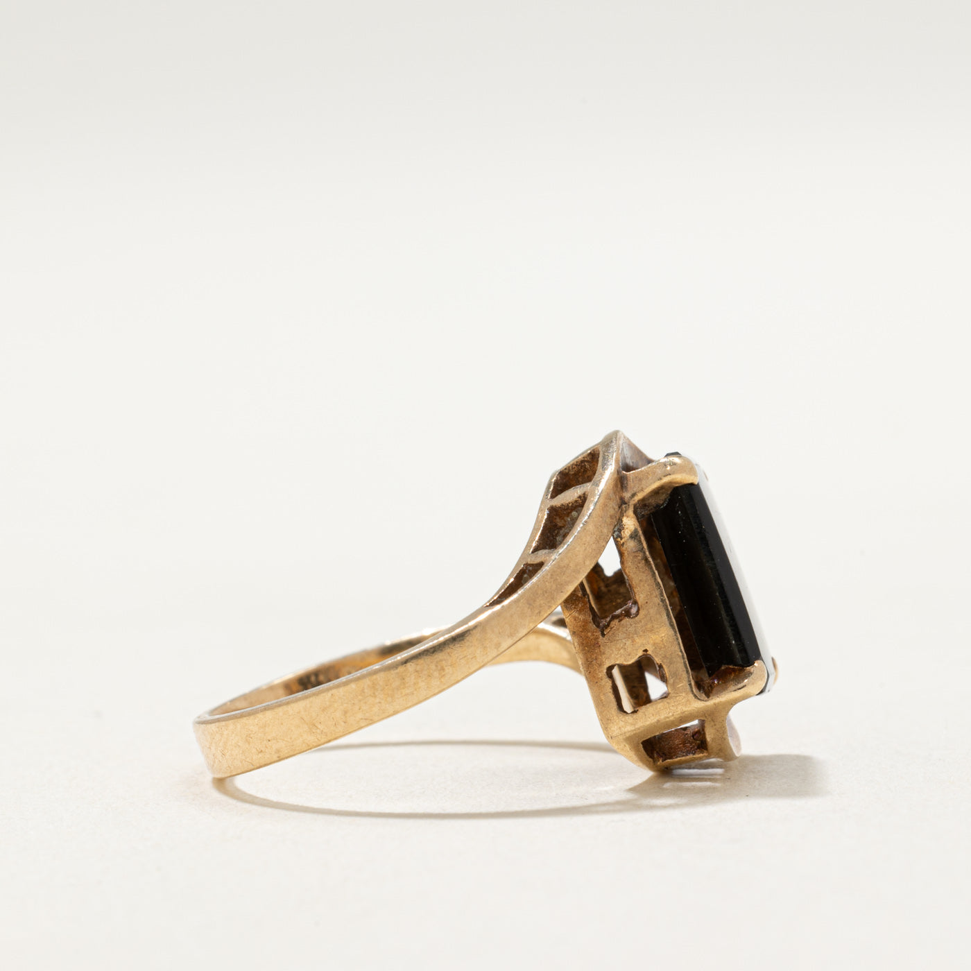 Bague Bypass en onyx 10 carats | 1,40 ct | Taille 5,25