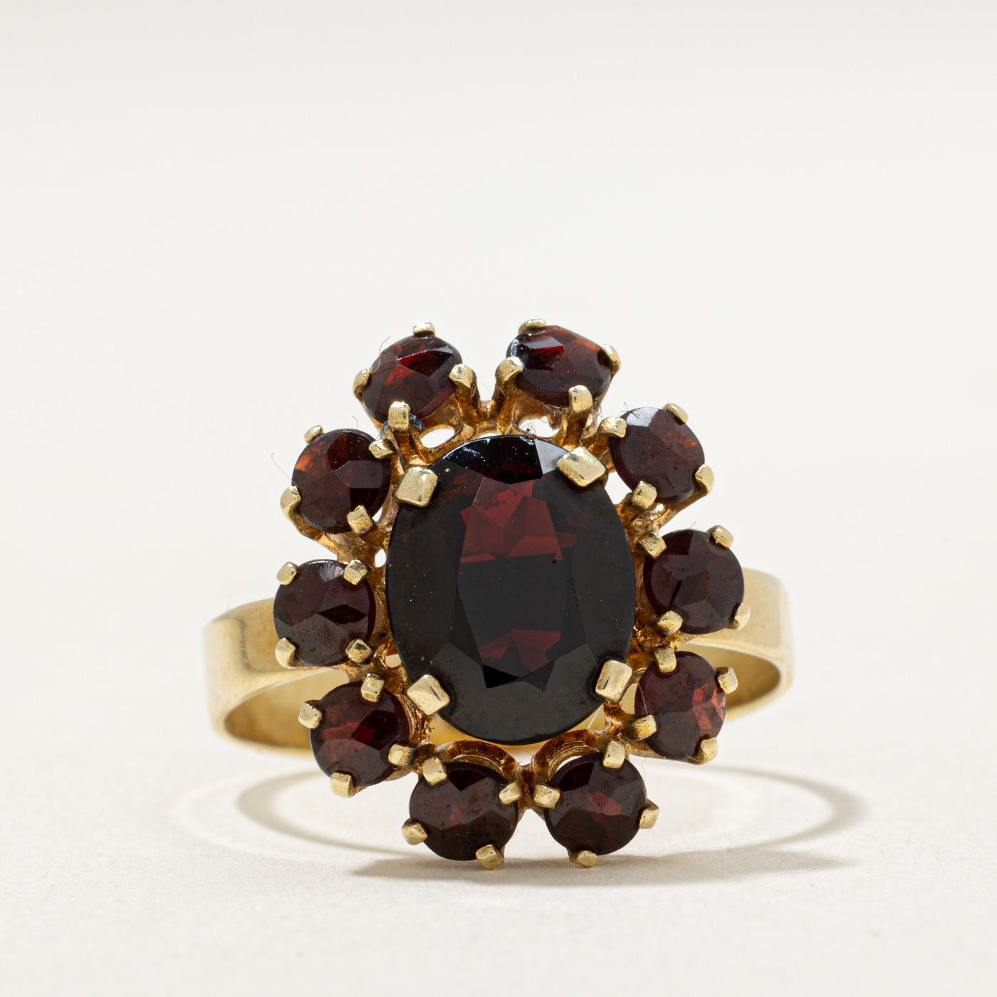 Halo Garnet Cocktail Ring | 4.00ctw | SZ 8.25