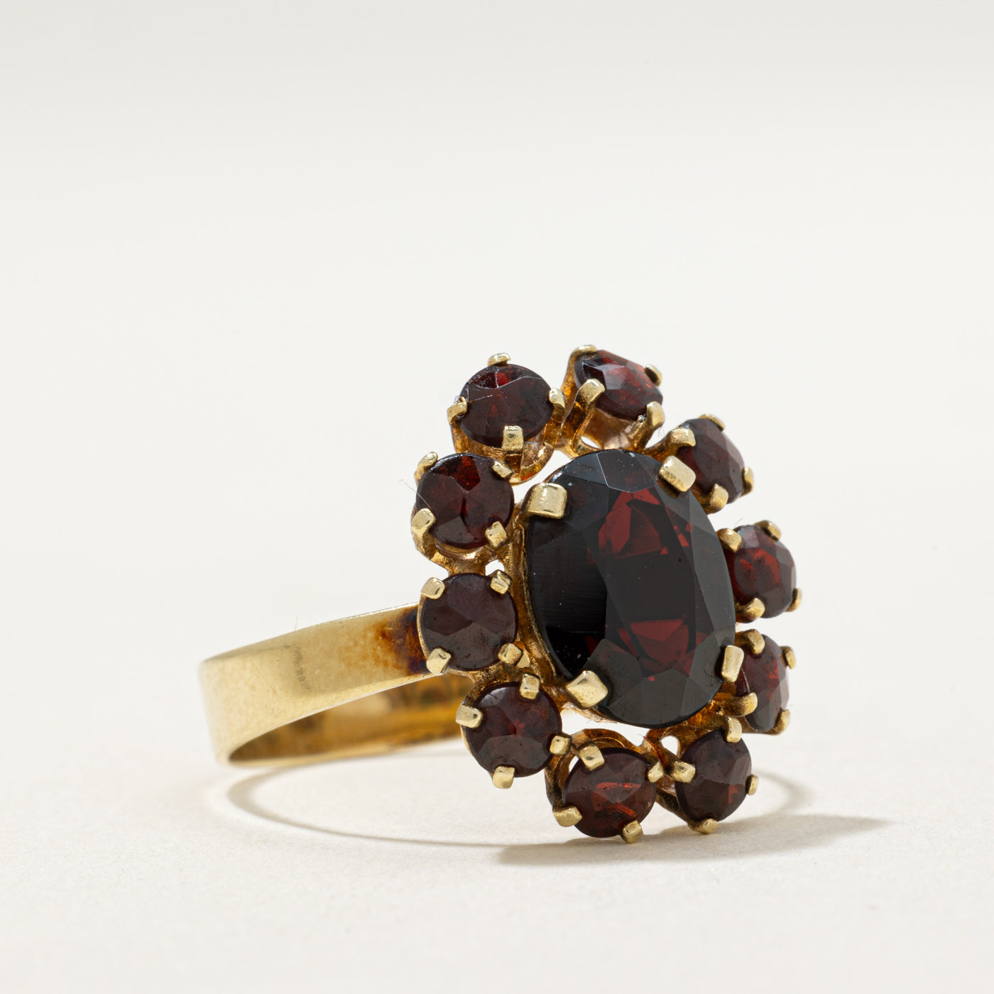 Halo Garnet Cocktail Ring | 4.00ctw | SZ 8.25