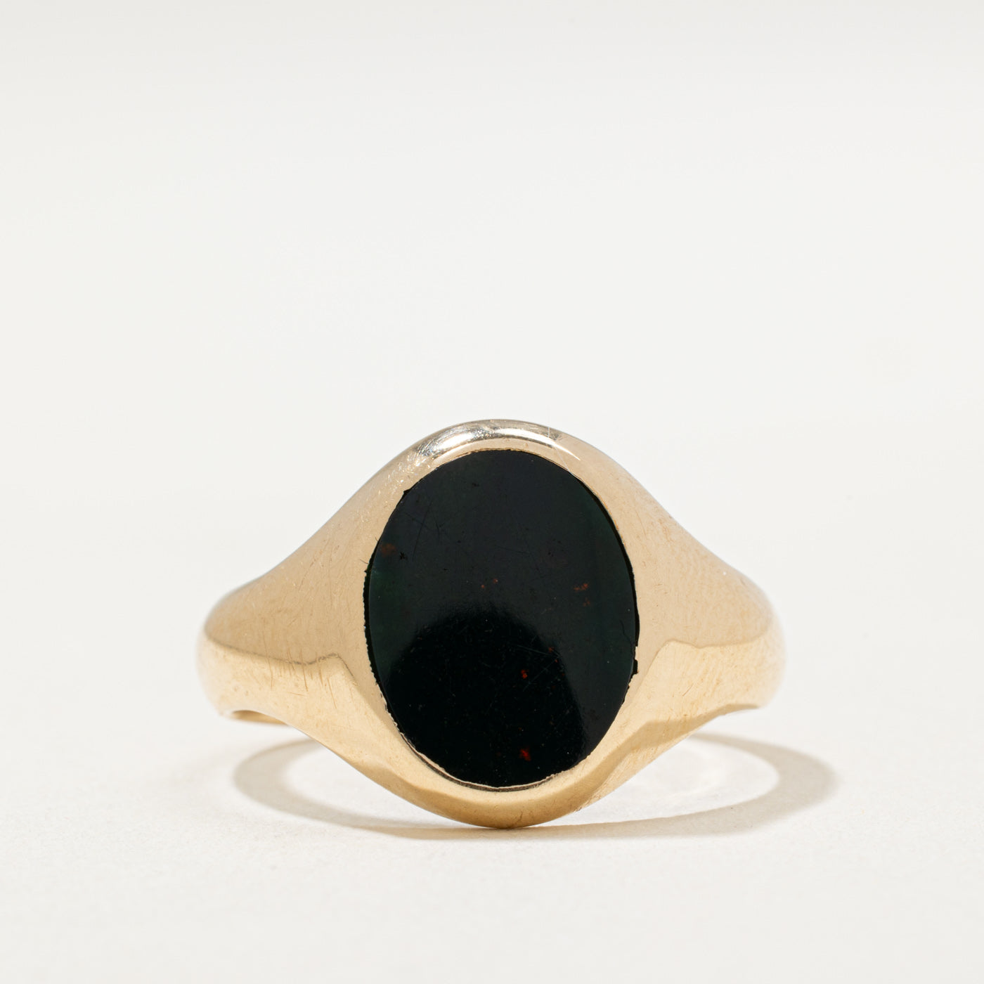 10K Bloodstone Signet Ring | 2.00ct | SZ 8.25