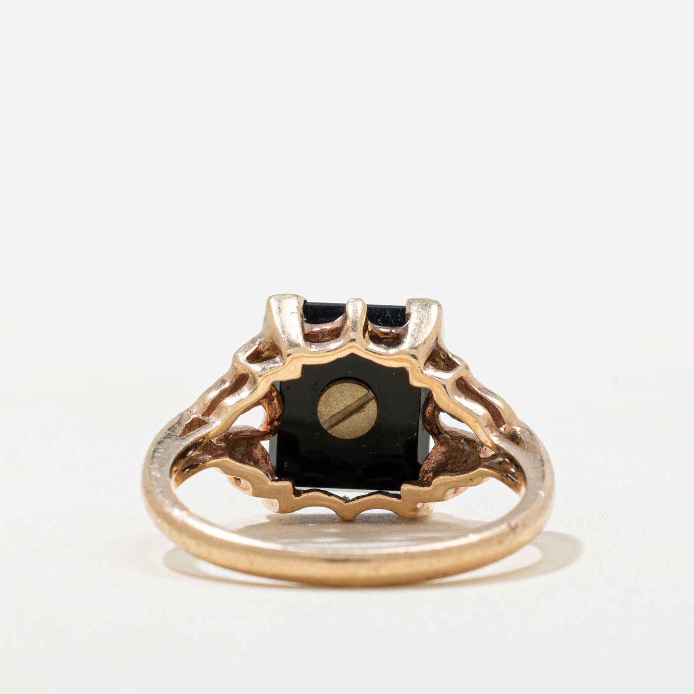 Vintage Canadian Onyx 'A' Initial Ring | 1.30ct | SZ 6