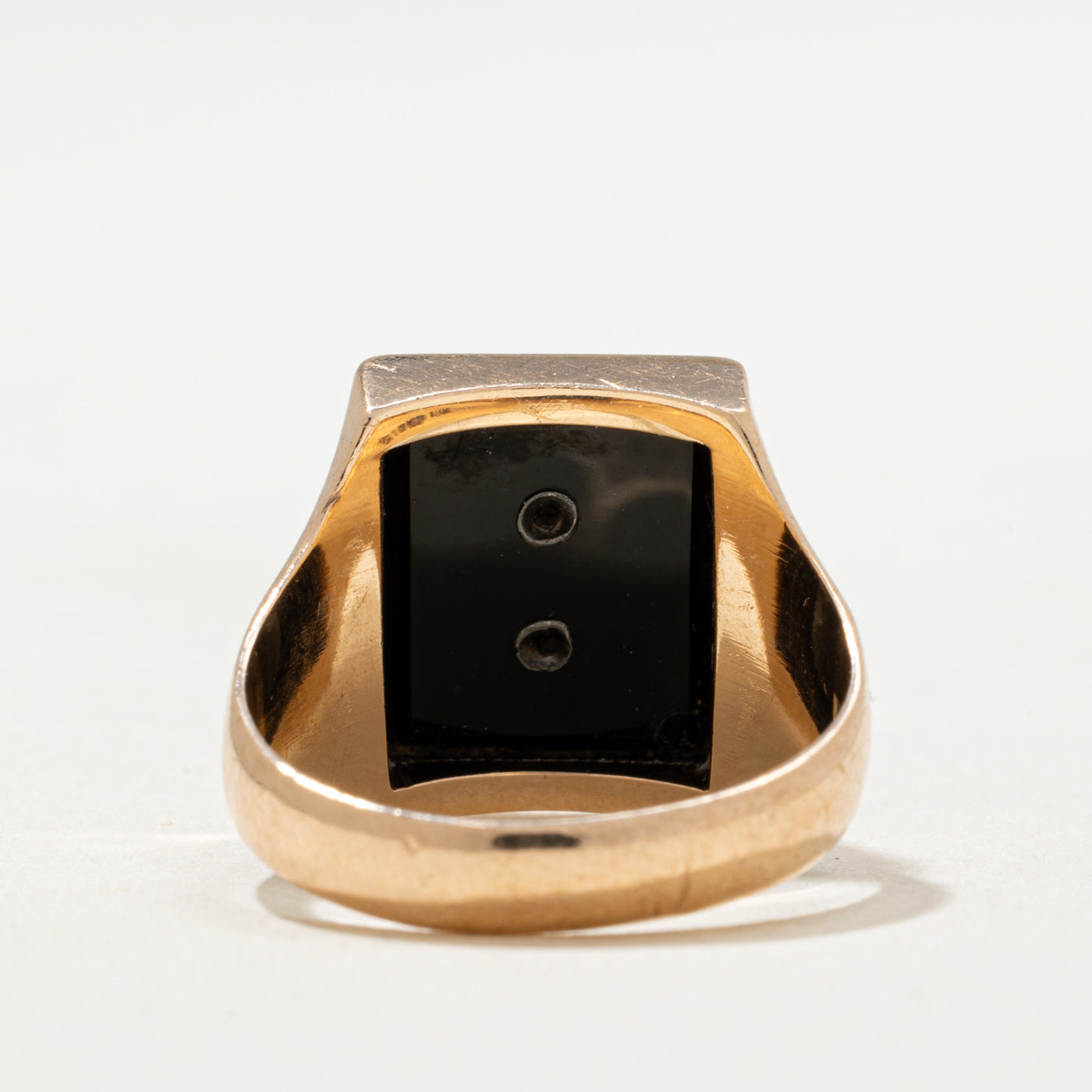 'Birks' 10K Onyx Lion Signet Ring | 1.50ct | SZ 5.25