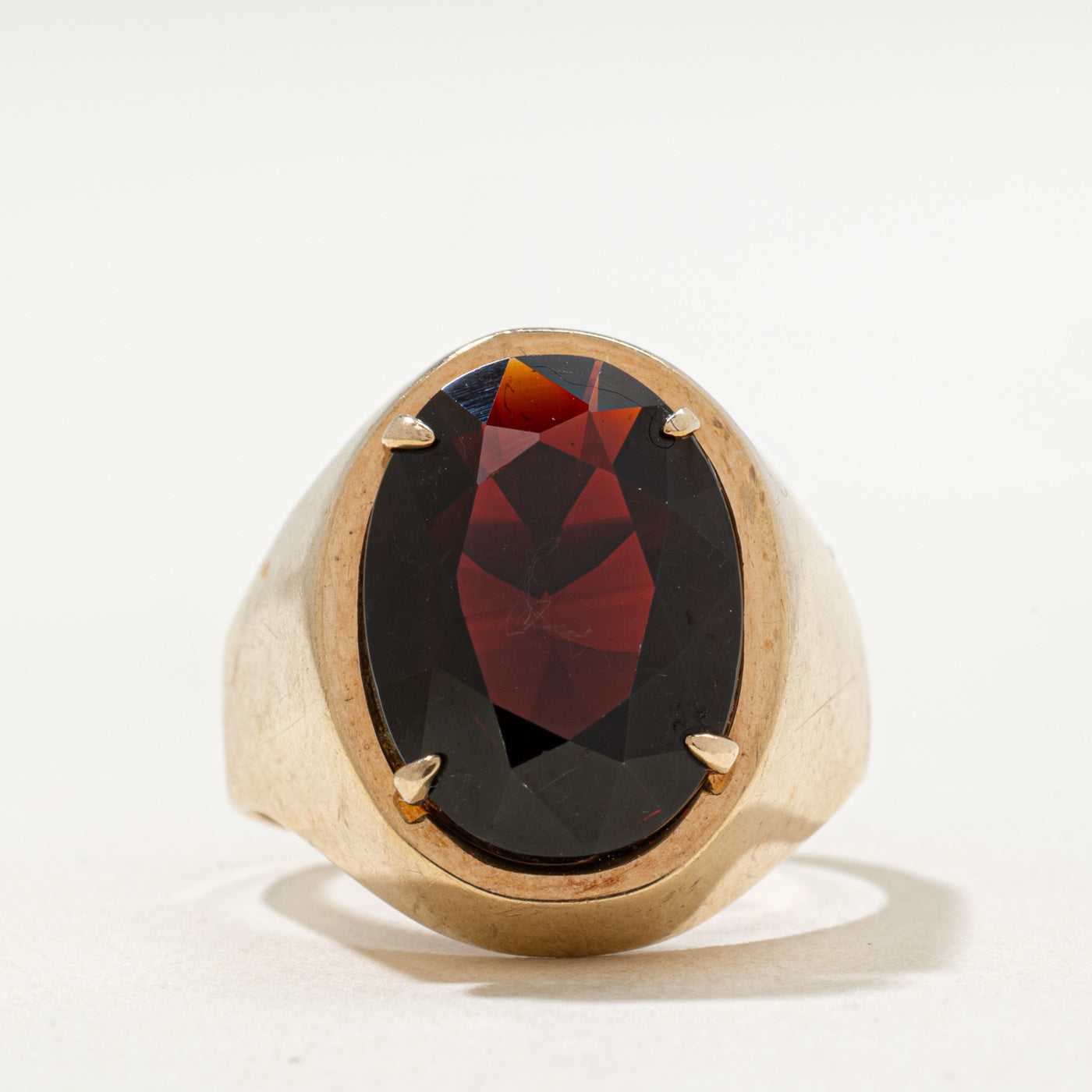 1972 Birmingham 9K Garnet Cocktail Ring | 4.00ct | SZ 6.75