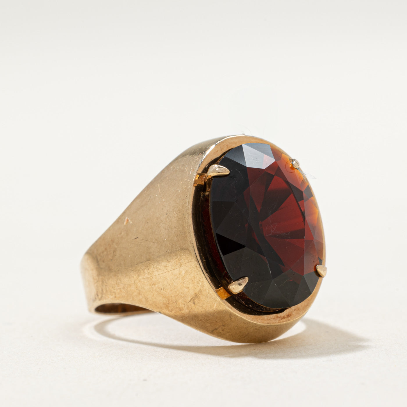 1972 Birmingham 9K Garnet Cocktail Ring | 4.00ct | SZ 6.75