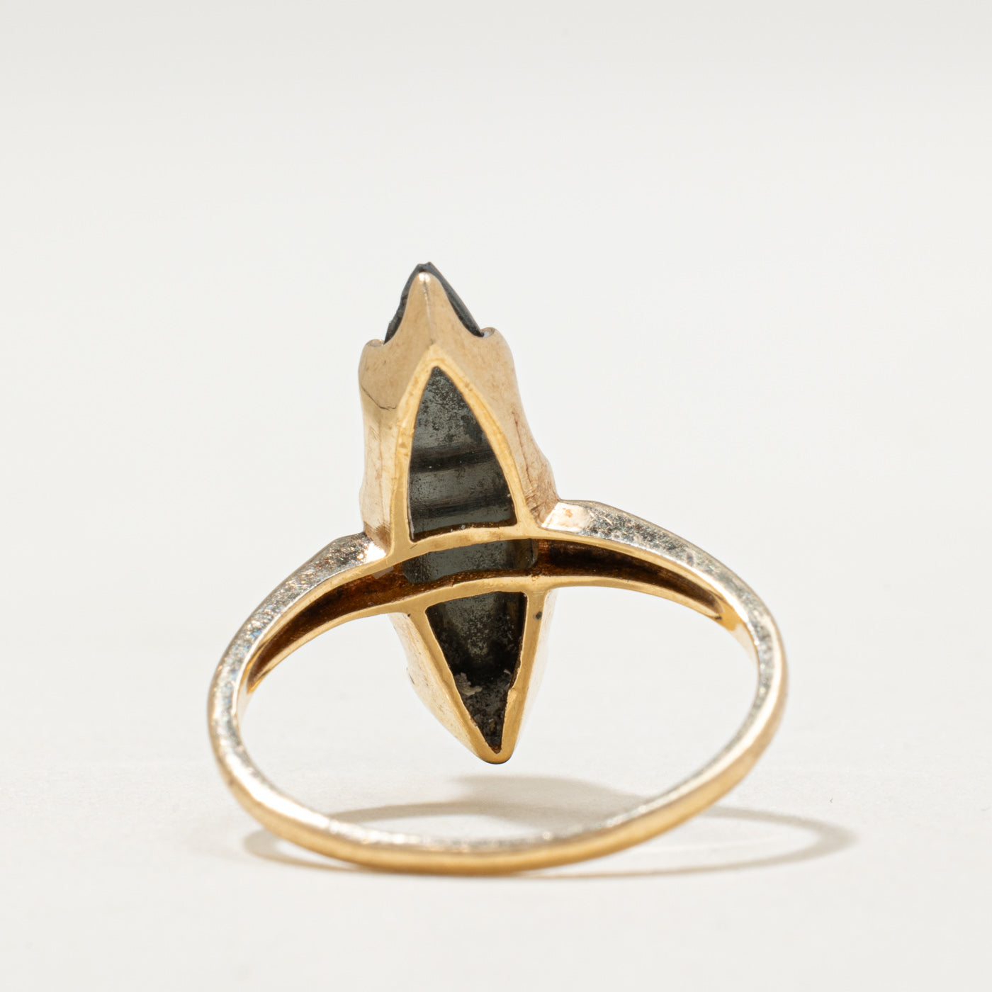 10K Hematite Navette Ring | 2.16ct | SZ 6.75