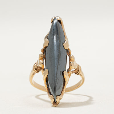 10K Hematite Navette Ring | 8.00ct | SZ 5.5