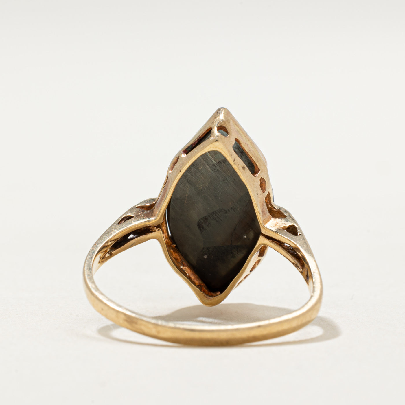 10K Marquise Cut Hematite Ring | 3.65ct | SZ 6.75