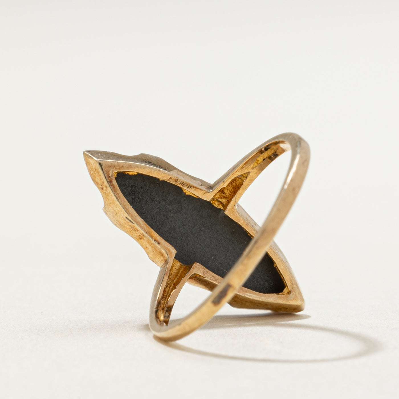 10K Hematite Navette Ring | 3.00ct | SZ 5.25
