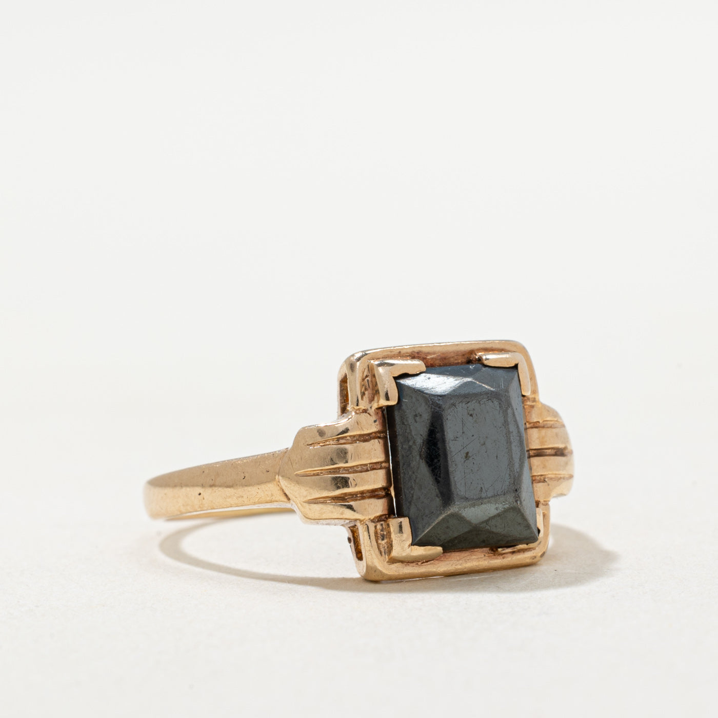 Vintage Canadian Hematite Textured Ring | 1.60ct | SZ 5.75