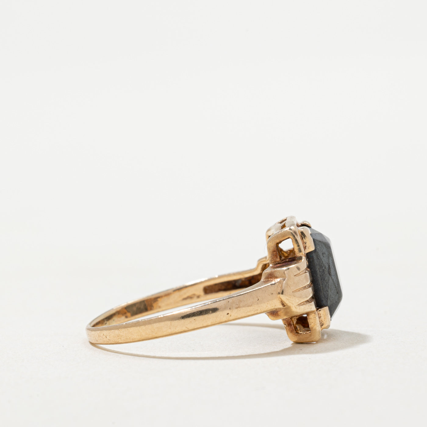 Vintage Canadian Hematite Textured Ring | 1.60ct | SZ 5.75