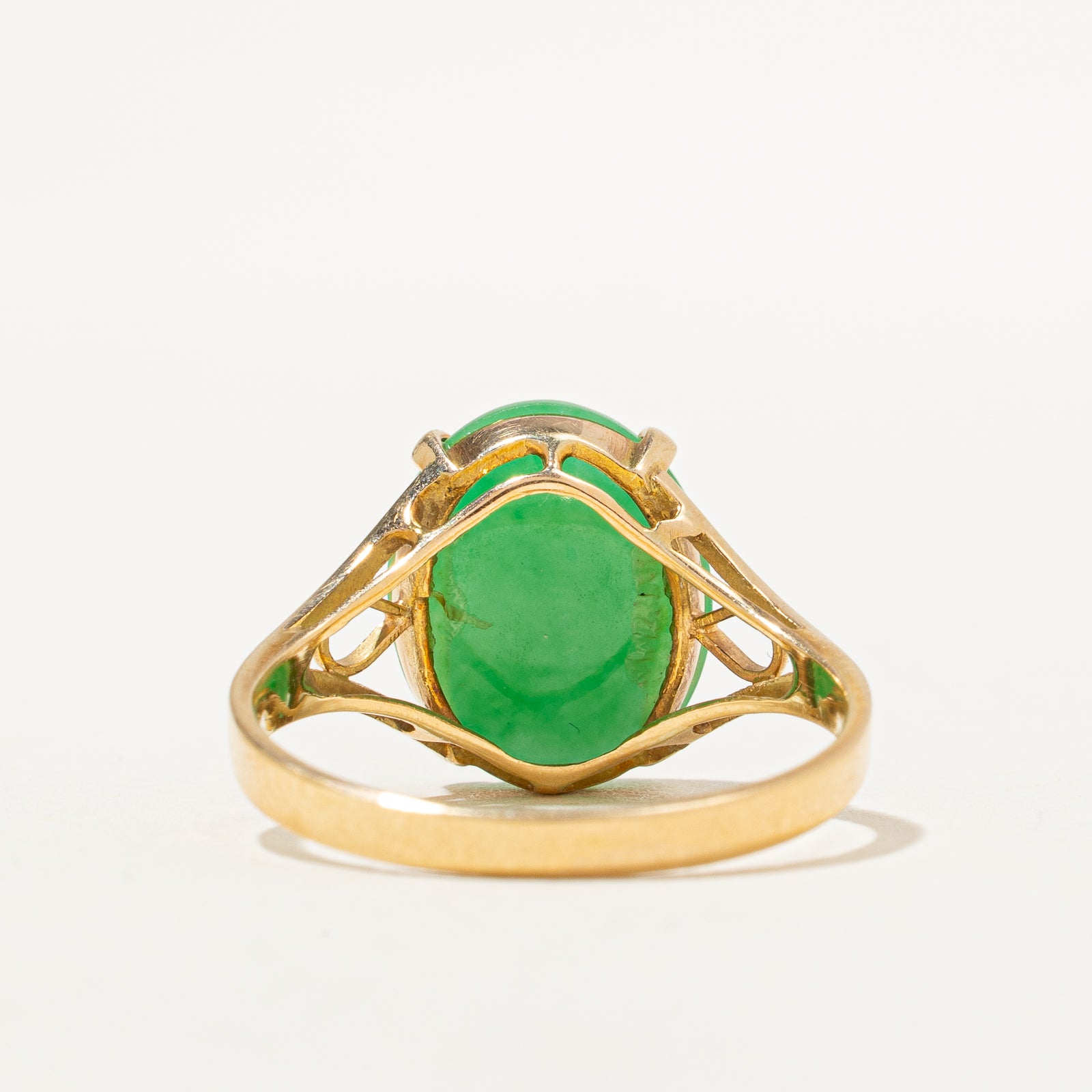 Oval Cabochon Jade Ring | 4.00ct | SZ 6.75