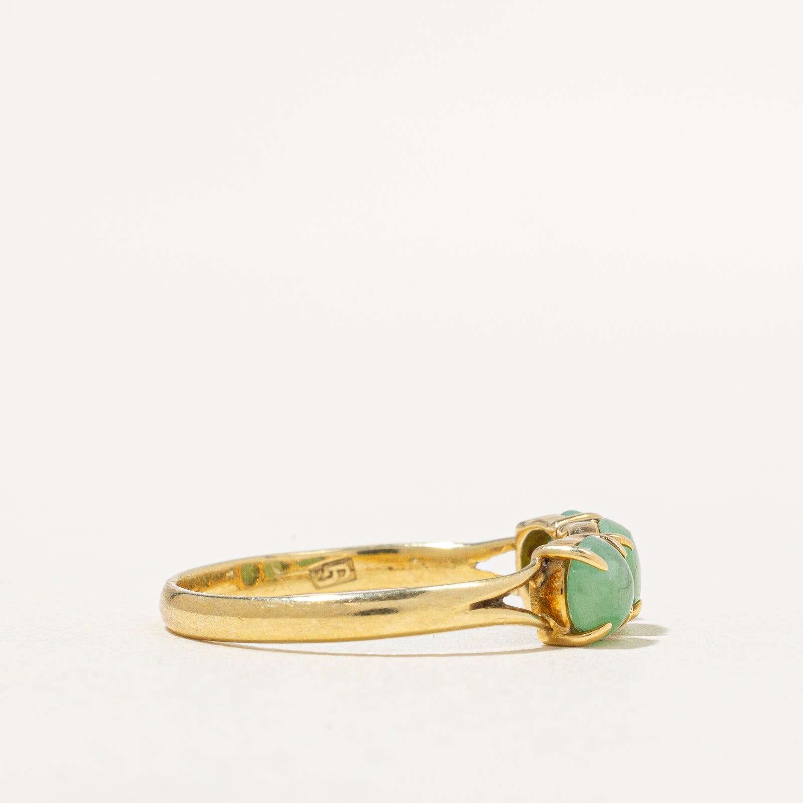 Three Stone Jade Ring | 0.96ctw | SZ 5.25