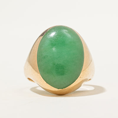 Oval Cabochon Jade Cocktail Ring | 15.00ct | SZ 8.25