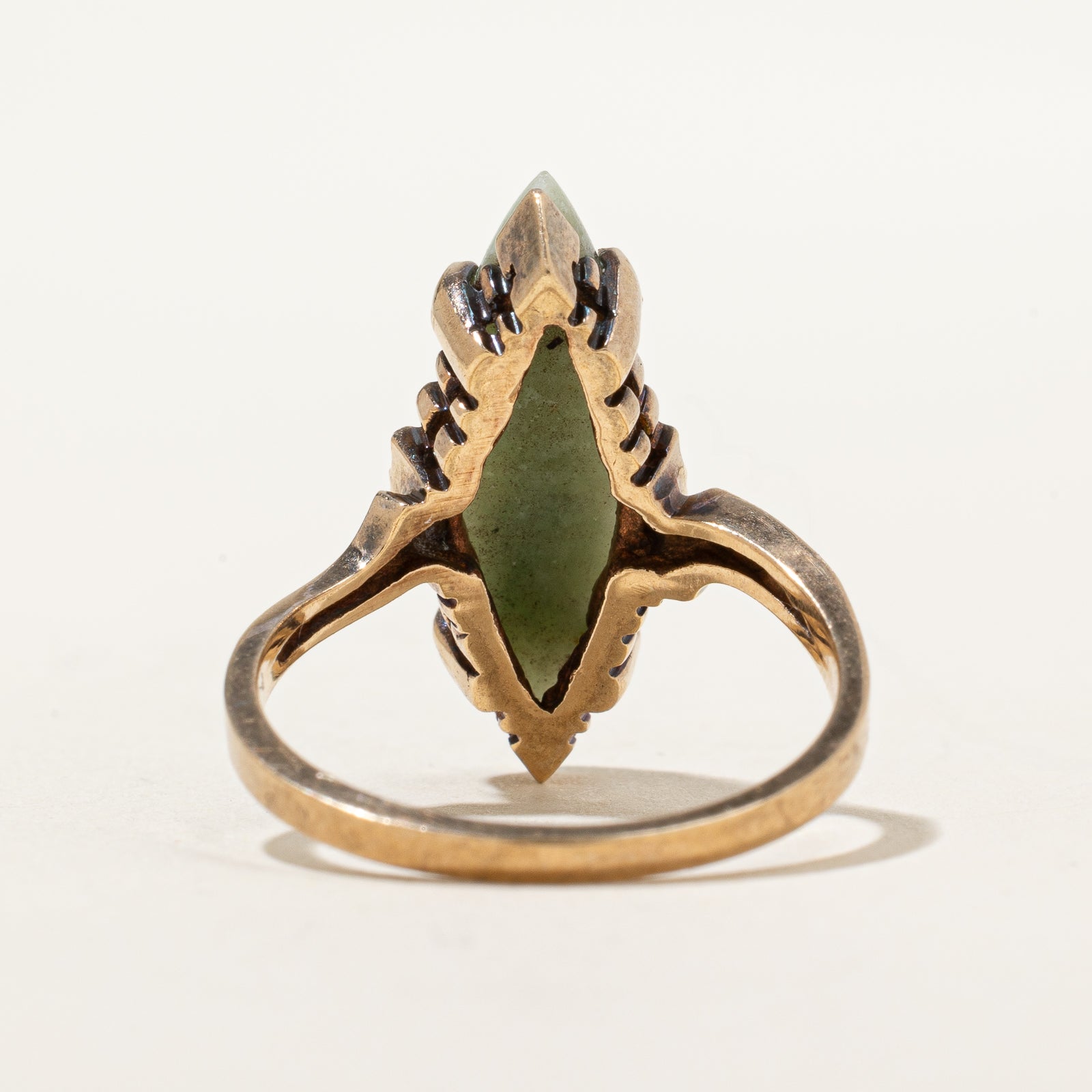 Marquise Cabochon Jade Navette Ring | 3.00ct | SZ 6