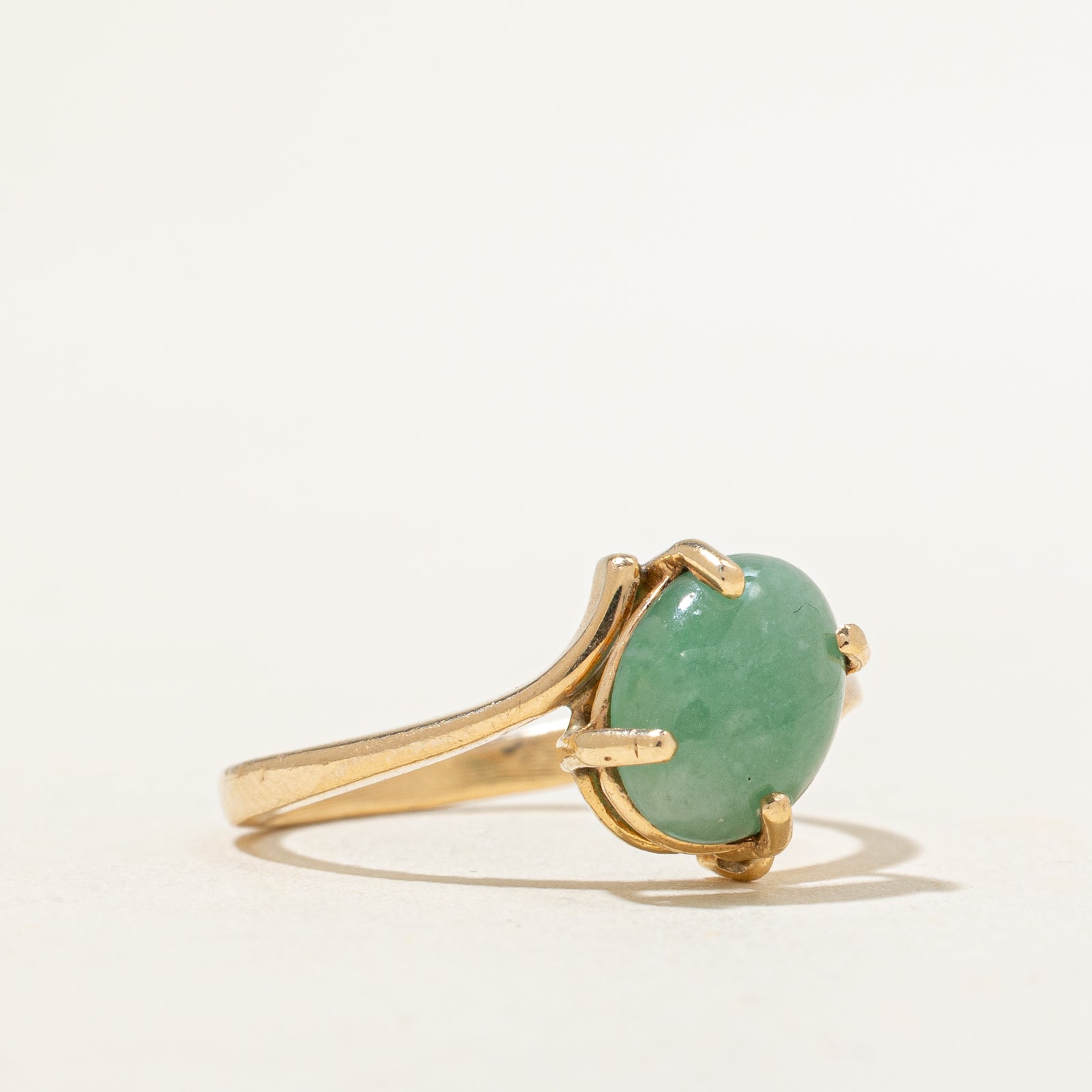 Oval Cabochon Jadeite Ring | 1.50ct | SZ 6.5