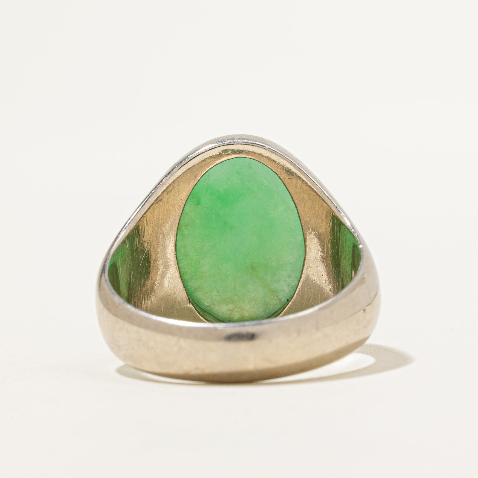 Oval Cabochon Jade Cocktail Ring | 6.00ct | SZ 10