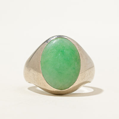 Oval Cabochon Jade Cocktail Ring | 6.00ct | SZ 10