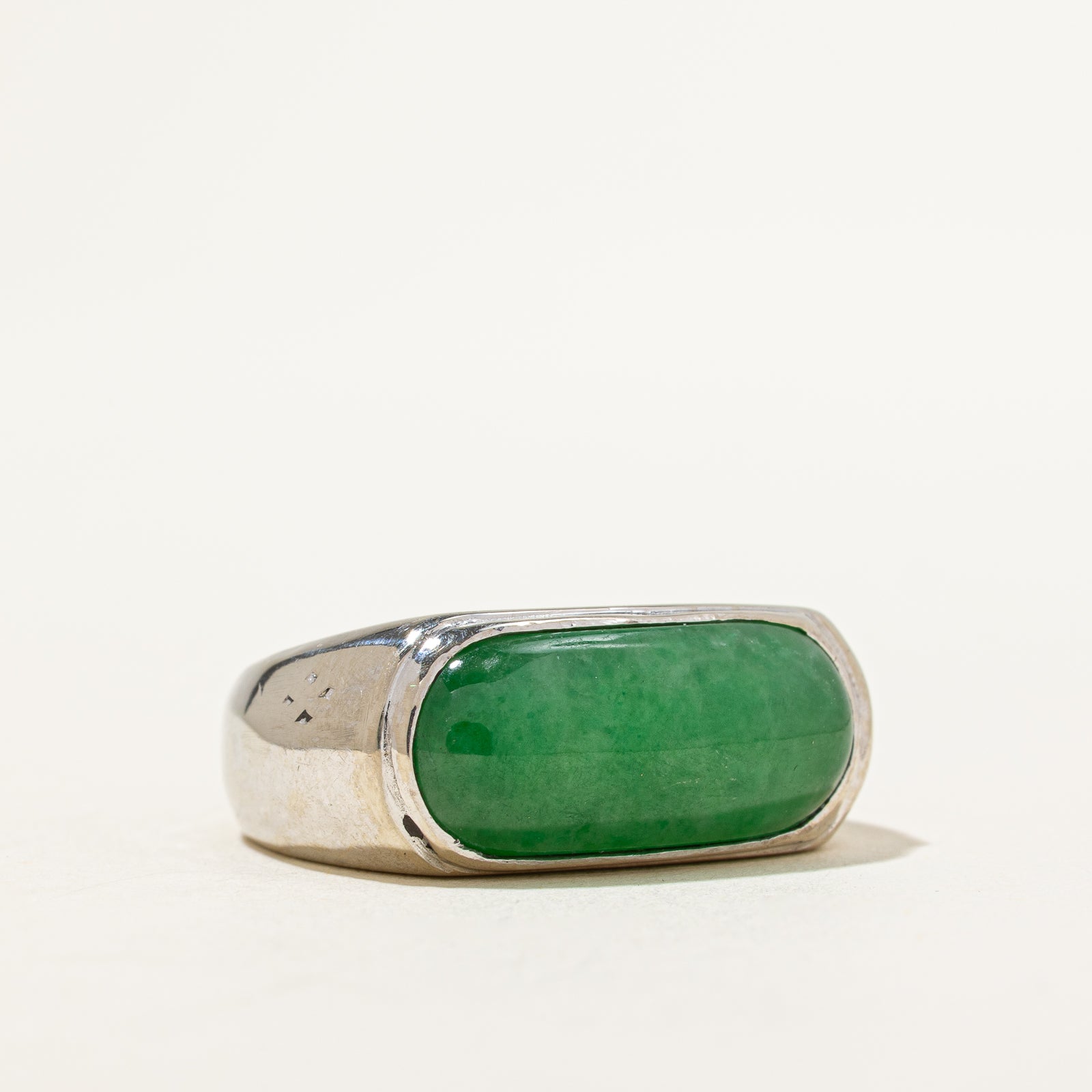 East West Cabochon Jade Ring | 4.80ct | SZ 5.25