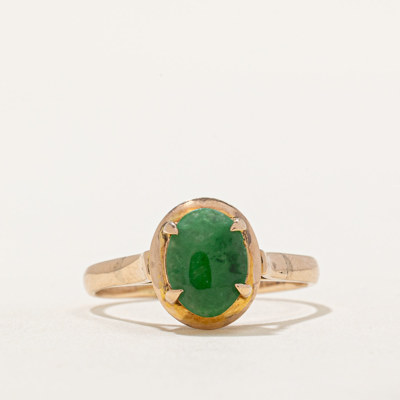 Single Stone Treated Jade Cocktail Ring | 1.15ct | SZ 8.75